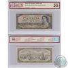 Image 1 : 1954 $20 BC-41b Bank of Canada Beattie-Rasminsky Modified Portrait Note BCS Certified VF-20