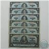 Image 1 : Group Lot of six 1937 $5 Canada Notes. 6pcs