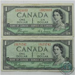 Complete Signature Type Set of the 1954 Devil's Face $1 Canada Series. Included are two 1954 Devil's