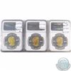 Image 2 : RCM Lot: 3x 2014 Canada $20 Fine Silver Seven Sacred Teachings Gilded Coins - All NGC Certified PF-6