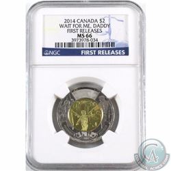 RCM Issue: 2014 Canada $2 Wait for Me, Daddy NGC Certified MS 66 FIRST RELEASE