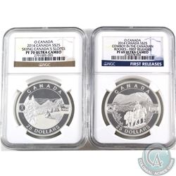 RCM Lot: 2014 Canada $25 O Canada Series "Cowboy in the Canadian Rockies" NGC PF-69 Ultra Cameo & 20