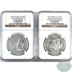 RCM Lot: 2x 2015 Canada $10 Adventure Canada Series Fine Silver Coins NGC Certified PF-70 Matte. Thi