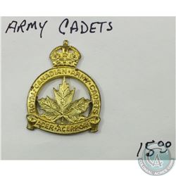 Royal Canadian Army Cadets Cap Badge with original lugs, no pin (spots)