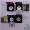 Image 1 : RCM Lot: 4x 2001, 2002, 2003, and 2005 Canada $5 Coloured Silver Maple Leaf coins (TAX Exempt). Coin