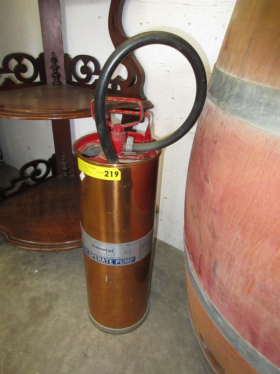 Vintage hand pump fire extinguisher