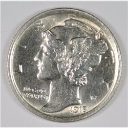 1918 MERCURY DIME CH BU FULL BANDS