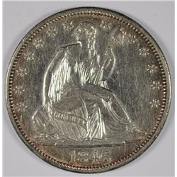 1846 SEATED LIBERTY HALF AU