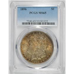 1896 MORGAN SILVER DOLLAR, PCGS MS-65