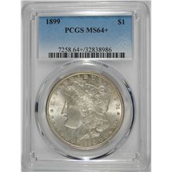 1899 MORGAN SILVER DOLLAR, PCGS MS-64+  KEY DATE