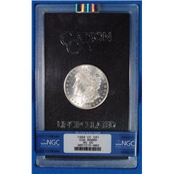 1884-CC GSA HOARD MORGAN SILVER DOLLAR, NGC MS-65  WITH ORIG BOX