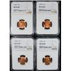 Image 1 : ( 4 ) LINCOLN CENTS NGC GRADED MS-66 RED: 1942-D, 1944-S, 1945-S & 1950-D
