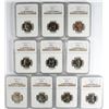 Image 1 : LOT OF ( 10 ) 1967 SMS WASHINGTON QUARTERS, NGC MS-66
