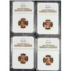 Image 1 : LOT OF ( 4 ) 1957-D LINCOLN CENTS, NGC MS-66 RED
