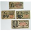 Image 1 : FRACTIONAL CURRENCY 4 PCS: 1874 TEN CENT, 1875 FIFTY CENT, 1874 TWENTY-FIVE CENT