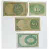 Image 2 : FRACTIONAL CURRENCY 4 PCS: 1874 TEN CENT, 1873 FIFTY CENT, 1874 25 CENT &