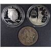 Image 1 : MIXED SILVER DOLLAR LOT: 1902 MORGAN AU, 1986 LIBERTY 1990 EISENHOWER COMMEMS