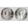 Image 1 : ( 2 ) 1987 GEM BU AMERICAN SILVER EAGLE ONE OUNCE .999 SILVER COINS
