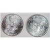 Image 2 : ( 2 ) 1990 GEM BU AMERICAN SILVER EAGLE ONE OUNCE .999 SILVER COINS