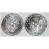 Image 2 : ( 2 ) 1991 GEM BU AMERICAN SILVER EAGLE ONE OUNCE .999 SILVER COINS