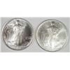Image 1 : ( 2 ) 1995 GEM BU AMERICAN SILVER EAGLE ONE OUNCE .999 SILVER COINS BETTER DATE!