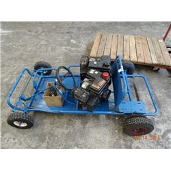 Blue Go Cart w/2 Gas Motors Chain & 2 Clutches