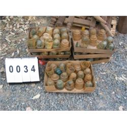 COLLECTIBLE GLASS INSULATORS (APPROX 120)
