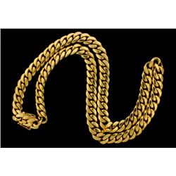 NECKLACE: [1] 10KYG Cuban chain necklace, 13.1mms wide x 31 1/2