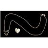 Image 1 : NECKLACE:  [1] Platinum oval rolo chain necklace with a center setting set with a heart shaped diamo