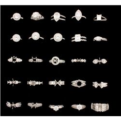 RINGS:  [3] 14KWG ring set with diamonds, approx. 2.38 cttw., good - fair/ H-J/ SI1-I1; 2 are set wi