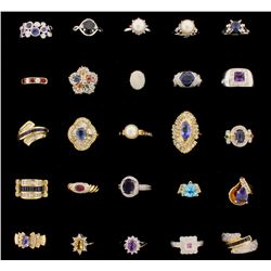 RINGS: [15] 14KY & WG assorted rings, set with diamonds, approx. 7.98 cttw., fair-good/ H-J/ VS-I, c