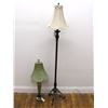 Image 2 : Furniture (1): Brushed silver tone torchier lamp 72.75" high, dented base, switch broken. Furniture 