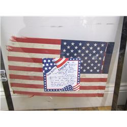 Misc. Personal Property: Framed small American flag with a story about its acquisition