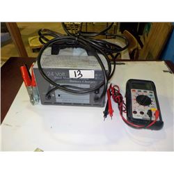 DUAL MODE AUTOMATIC BATTERY CHARGER 24 VOLTS & SURCUIT TESTER