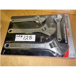 4PC SHEFFIELD ADJUSTABLE WRENCHS