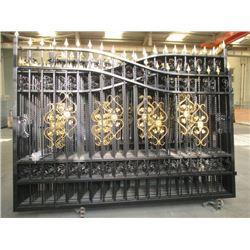 20' HEAVY DUTY BI-PARTING WROUGHT IRON DRIVEWAY GATE
