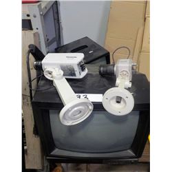 2 SECURITY MONITORS & CAMERAS