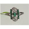 Image 1 : #2-14K WHITE GOLD EMERALD & DIAMOND RING