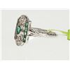 Image 2 : #2-14K WHITE GOLD EMERALD & DIAMOND RING