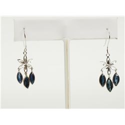 #4-14K GOLD SAPPHIRE FLORAL STYLE EARRINGS