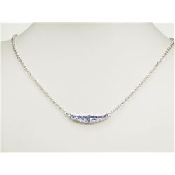 #6-STERLING SILVER TANZANITE & DIAMOND NECKLACE