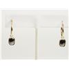 Image 1 : #10-14K GOLD BLACK DIAMOND HOOP EARRINGS