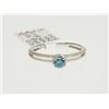 Image 1 : #12-14K WHITE GOLD BLUE DIAMOND RING