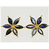 Image 1 : #14-18K GOLD SAPPHIRE FLORAL EARRINGS
