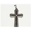 Image 1 : #15-STAINLESS STEEL DIAMOND MEN'S CROSS PENDANT