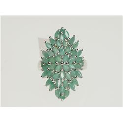 #17-STERLING SILVER EMERALD (6.99 CT) RING