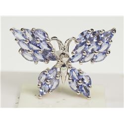 #19-STERLING SILVER TANZANITE & DIAMOND BUTTERFLY