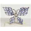 Image 1 : #19-STERLING SILVER TANZANITE & DIAMOND BUTTERFLY