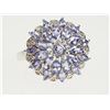 Image 1 : #23-STERLING SILVER TANZANITE & DIAMOND RING