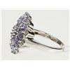Image 2 : #23-STERLING SILVER TANZANITE & DIAMOND RING